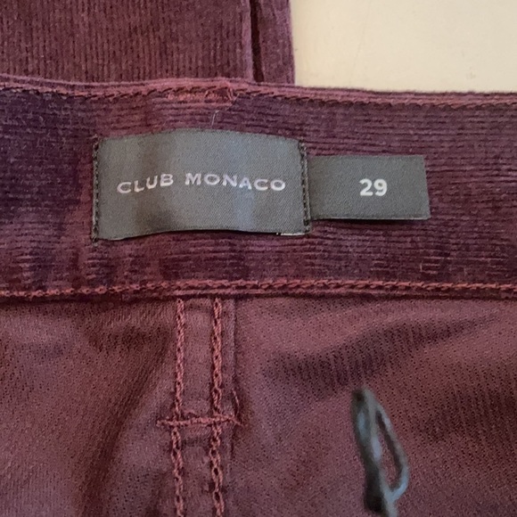 Club Monaco Super Slim Fit Corduroy Pants Burgundy - Picture 5 of 15